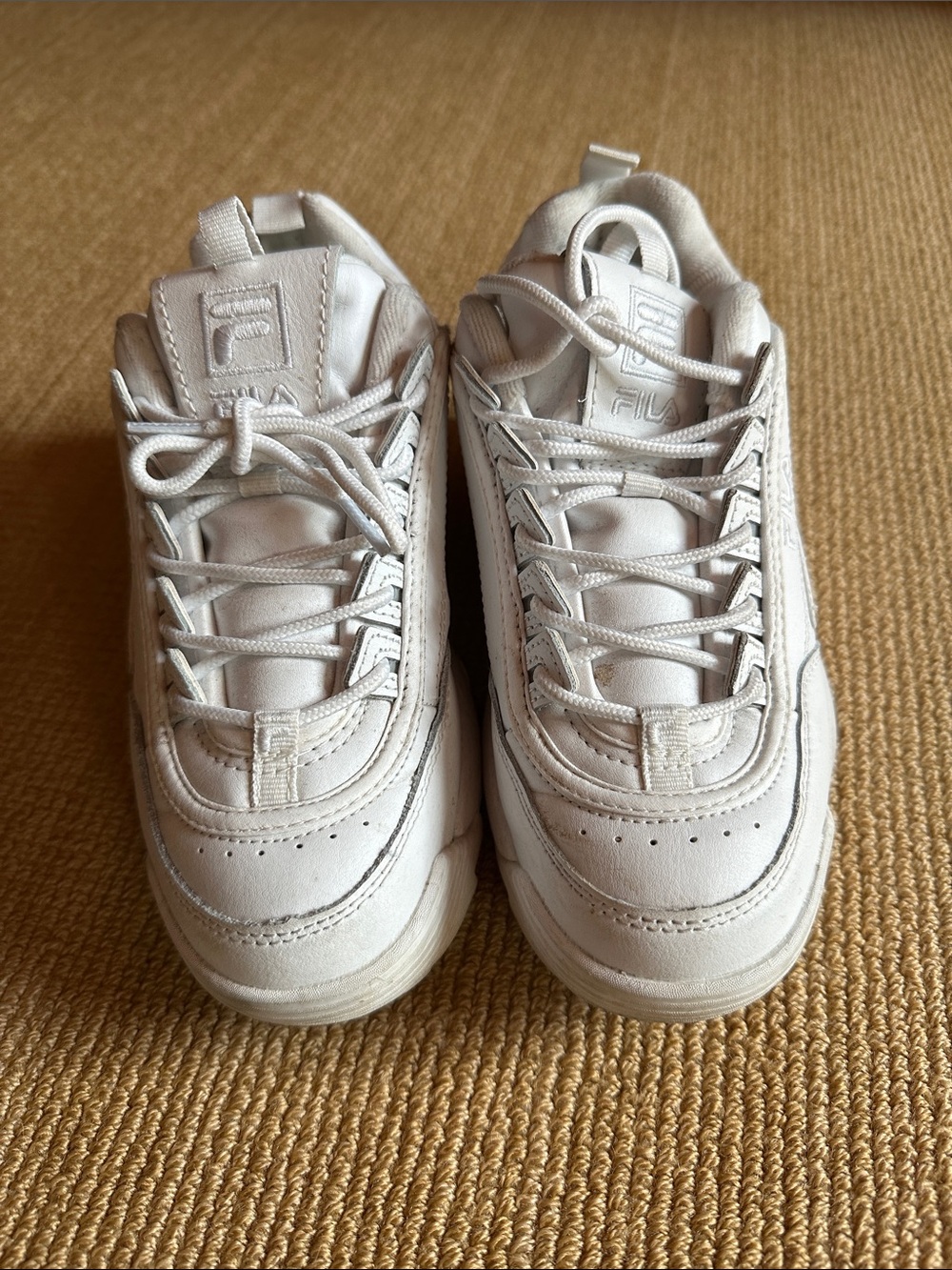 Fila Kids White Lace-Up Sneakers